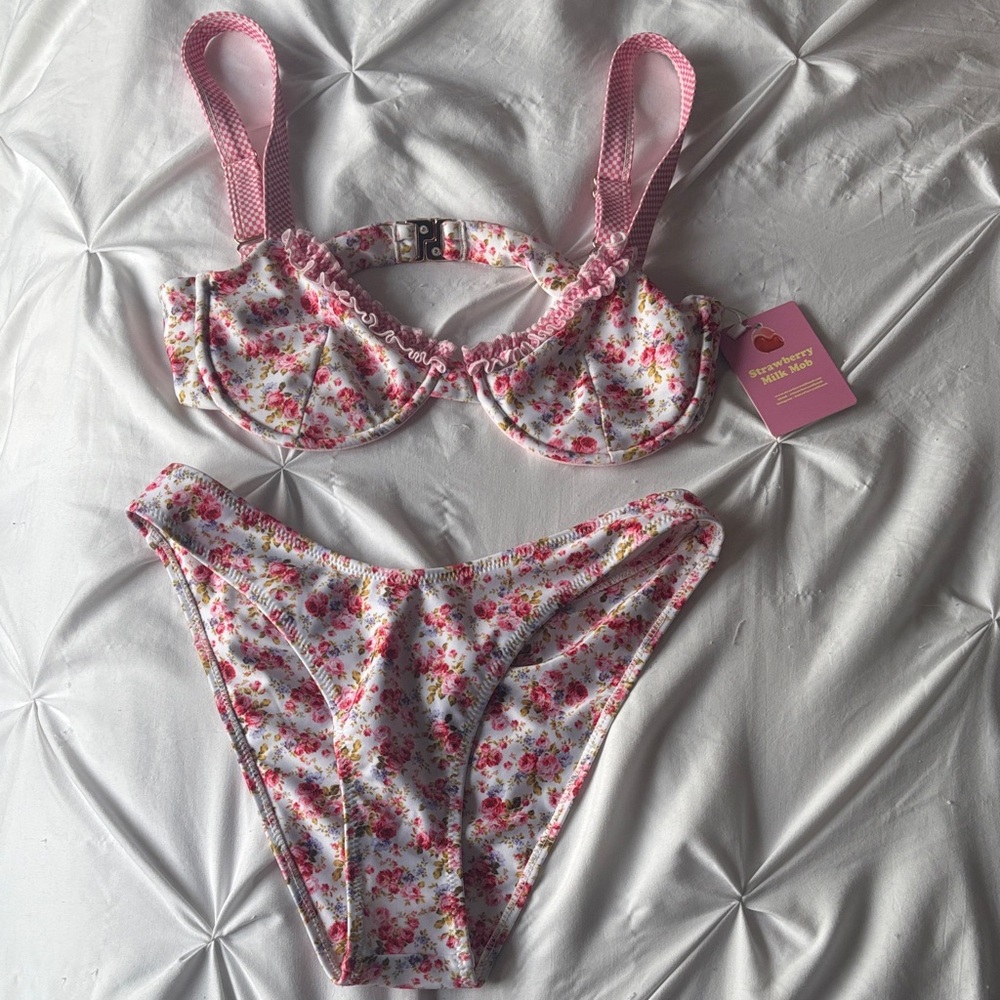 Strawberry Milk Mob Young Love Floral Two-Piece Bikini Set